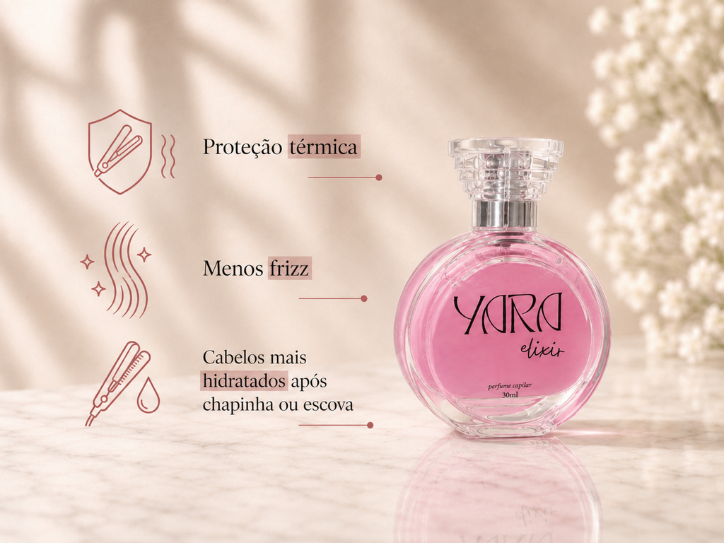 Perfume Capilar Yara Elixir com Proteção Térmica